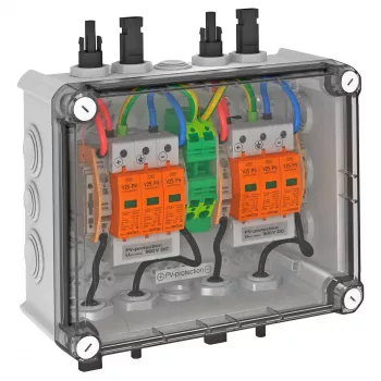 OBO VG-BC900S11 solución de sistema fotovoltaico en carcasa, 2x1 string FV a 2 salidas, SPD Tipo 2, 900 V DC 5088565