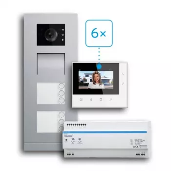 BUSCH-JAEGER 83-6FHVIDEO/SET kit de vivienda de 6 viviendas vídeo 2 hilos montaje en superficie (2CKA008300A1466)