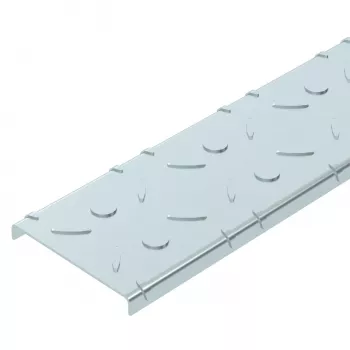 OBO Bettermann DBKR 100 FS Cubierta de chapa lagrimada para bandejas de cables transitables, 100x3000 mm, acero, galvanizado en continuo (6049119)