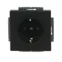 Busch-Jaeger base de toma de corriente SCHUKO, negro mate, 16A, 250V, con tapa abatible, empotrada 2CKA002013A5454
