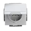 Busch-Jaeger base de toma de corriente SCHUKO, acero inoxidable, 16 A, 250 V, empotrada, bornes sin tornillos, protección infantil 2CKA002018A1521