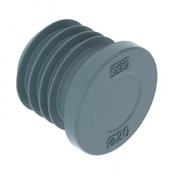 OBO Bettermann 2003737 Tapón de cierre M25, poliamida, gris claro, 25 uds.