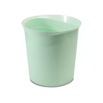 HAN Re-LOOP Papelera redonda 13L, verde pastel, plástico reciclado 100% PIR, texturizado 18148-805