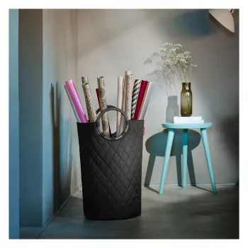 Reisenthel loophome M cesta de almacenaje – negra, marco de aluminio, poliéster, 15 L, plegable VS7071