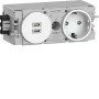 Hager toma SCHUKO de empotrar Winsta con cargador 2x USB-C PD 20W, blanco puro GS17009016