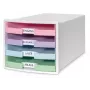 HAN IMPULS cajonera DIN A4, 4 cajones, rosa/lila/azul/verde 1013-129D
