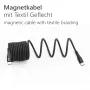MAXTRACK C532-1L cable espiral USB 2.0, USB-A a USB-C, 1 m, negro, contactos dorados
