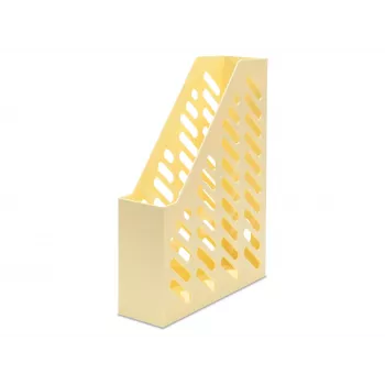 HAN KLASSIK revistero A4/C4 amarillo pastel, poliestireno, orificio de agarre, rejilla lateral, pack de 10 (1601-815)