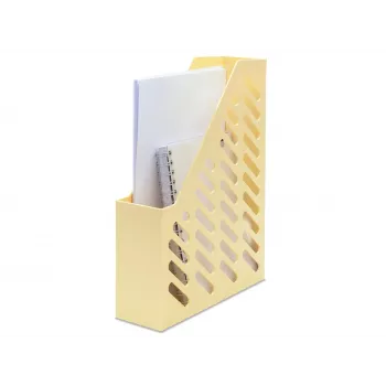 HAN KLASSIK revistero A4/C4 amarillo pastel, poliestireno, orificio de agarre, rejilla lateral, pack de 10 (1601-815)