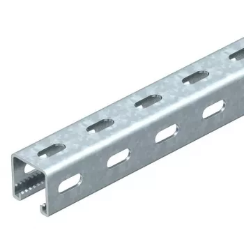 OBO Bettermann MS4141PP03 carril perfil C con perforación lateral, 41x41 mm, 3000 mm, acero galvanizado en caliente 1122500