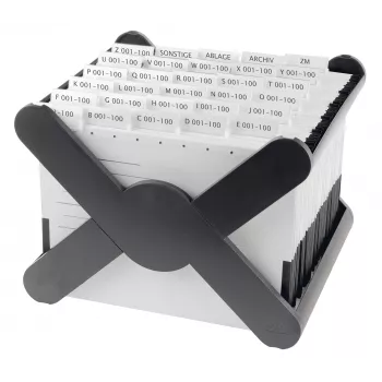 HAN X-CROSS KARMA cesta de archivo colgante, negra, A4/Foolscap, 20 archivos, 360x150x260 mm 190718-13D