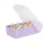 HAN CROCO A7 caja de fichas horizontal, cuerpo violeta pastel translúcido con tapa transparente, polipropileno, 1 unidad 997-887