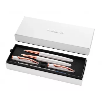 Pelikan Jazz Noble Elegance White set de escritura (pluma estilográfica y bolígrafo, plumín medio) 400197471