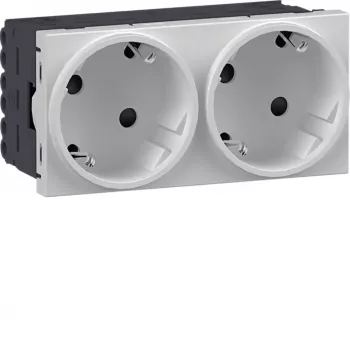 HAGER GS20229016 Toma SCHUKO, 2 tomas, 33°, blanco tráfico