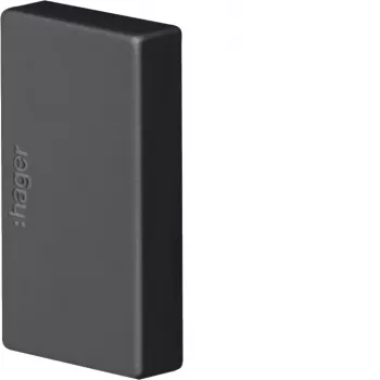 Hager Pieza terminal LFF2003569011 para canal de cables LF 20x33mm, negro grafito