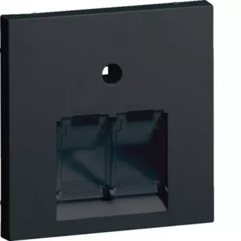 Hager placa central GZUAE2A9011 UAE 2 tomas negro grafito - placa central - negra