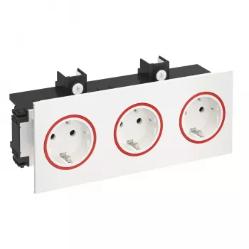 OBO BETTERMANN Rehau SIGNA IN toma empotrada 3 tomas blanco puro RAL 9010 6121036
