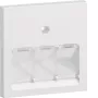 Hager GZUAE3A9016 placa central para tomas de datos UAE, 3 tomas, blanco tráfico (RAL 9016)