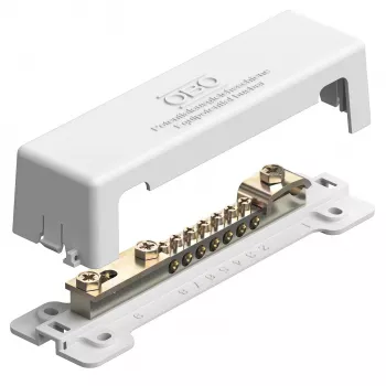 OBO Bettermann barra de equipotencialidad 188mm, latón, blanco (5015075)
