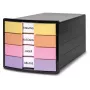 HAN IMPULS cajonera, 4 cajones, negro/pastel, poliestireno, para DIN C4 1012-139