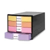 HAN IMPULS cajonera, 4 cajones, negro/pastel, poliestireno, para DIN C4 1012-139