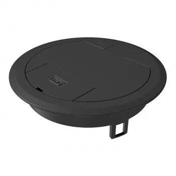 OBO BETTERMANN tapa de salida de cables con junta de cepillo GES R2, negro grafito RAL 9011 7405084