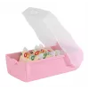 HAN CROCO A8 caja de fichas de estudio en formato horizontal, cuerpo translúcido rosa pastel con tapa transparente, polipropileno, 1 unidad 998-886