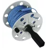 DEHN 585210 carrete de cable, 100 m de cable trenzado azul, plástico gris, 80 mm