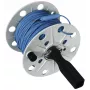 DEHN 585210 carrete de cable, 100 m de cable trenzado azul, plástico gris, 80 mm