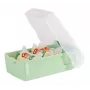 Caja de tarjetas de aprendizaje HAN CROCO A8 horizontal, verde pastel transparente con tapa transparente, polipropileno, 1 ud. (998-805)