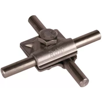 DEHN MV-Klemme borne de conexión multiusos NIRO para conductor redondo Rd 10 / Rd 10, acero inoxidable V2A, tornillo hexagonal, 391059