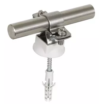 DEHN Soporte de barra para alambre redondo de 16 mm, acero inoxidable con tornillo y taco 274260