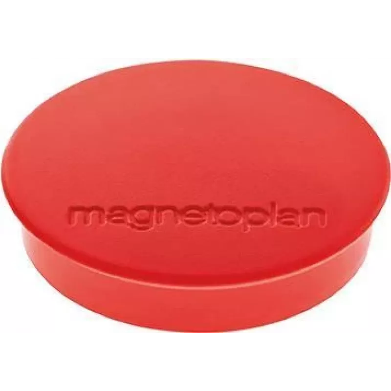 Magnetoplan Discofix Imán redondo estándar, rojo, núcleo macizo de ferrita, 0,7 kg de fuerza de sujeción (1664206)