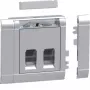 Hager GSETDM032LAN Set de instalación de conexión de datos, 2x RJ45, Cat.6A, apantallado, placa frontal de aluminio, tipo 03