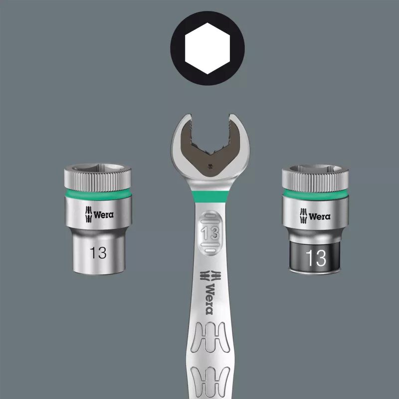 Wera 8100 SA 15 Zyklop Carraca reversible con accionamiento de 1/4