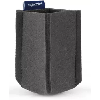magnetoplan magnetoTray Portalápices pequeño, fieltro gris, 100% PET reciclado, magnético 1227601