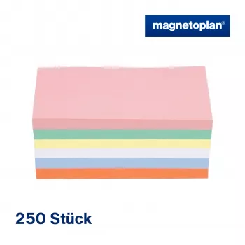 MAGNETOPLAN HOLTZ tarjetas de comunicación rectangulares 200 x 100 mm colores surtidos (rosa, verde, amarillo, blanco, azul, naranja) - 250 tarjetas 112501510