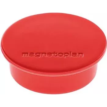 Magnetoplan Discofix imán redondo color rojo con núcleo de ferrita macizo, fuerza de sujeción 2,2 kg 1662006