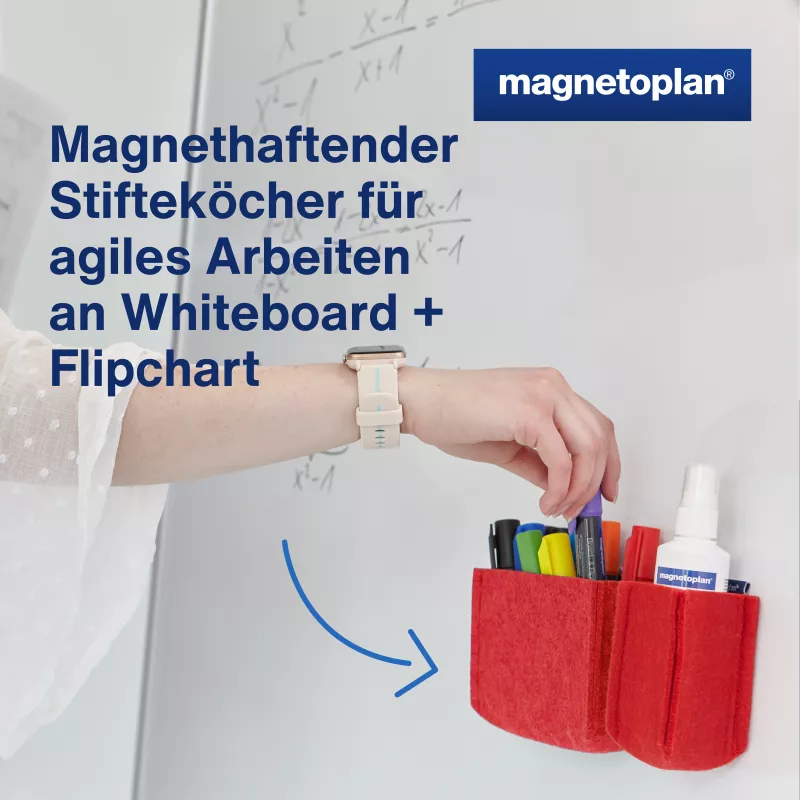 magnetoplan portarrotuladores magnetoTray big 1227706 rojo (1227706)
