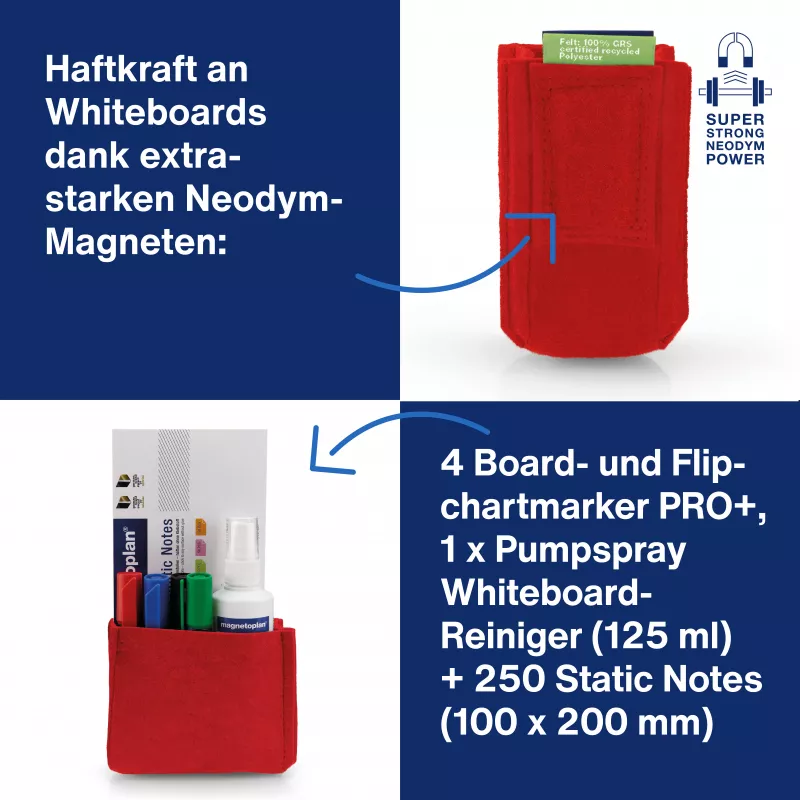 magnetoplan portarrotuladores magnetoTray big 1227706 rojo (1227706)