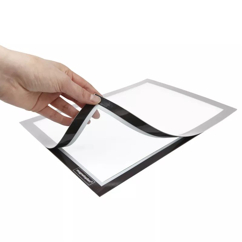 magnetoplan magnetofix marco informativo DIN A6 plata autoadhesivo de doble cara abatible 1132132