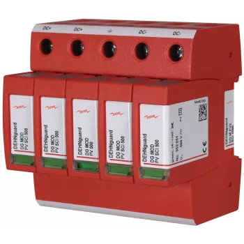 DEHN DG M PV2 SCI 1000 protector contra sobretensiones Type 2 para instalaciones fotovoltaicas, 3 polos, 1000 V DC, 40 kA, montaje en carril DIN 952514