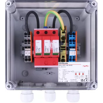 DEHN DCU 2 YPV 1100 1M 2S unidad combinadora DC para instalaciones fotovoltaicas, 1100 V DC, 1 MPPT, 2 strings, IP65 900913