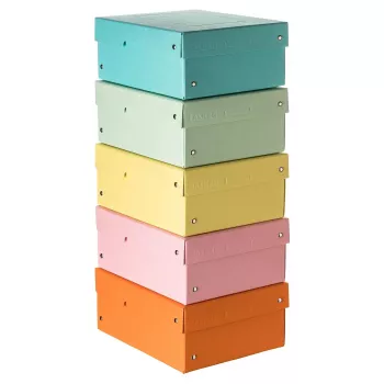 FALKEN PURE Caja de almacenamiento 1250 hojas pastel surtido pack de 5 18x25x10 cm 22001968000F