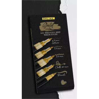ONLINE SCHREIBGERÄTE Gold Lettering set de rotuladores acrílicos oro 5 uds. (18517)