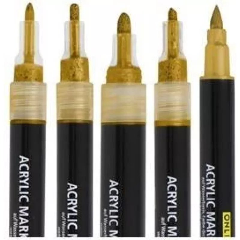 ONLINE SCHREIBGERÄTE Gold Lettering set de rotuladores acrílicos oro 5 uds. (18517)