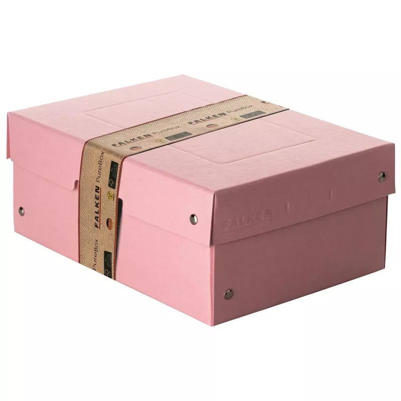 FALKEN PURE caja de almacenamiento de documentos 1250 hojas rosa pastel 18,0 x 25,0 x 10,0 cm, 1 ud. 22001896000F