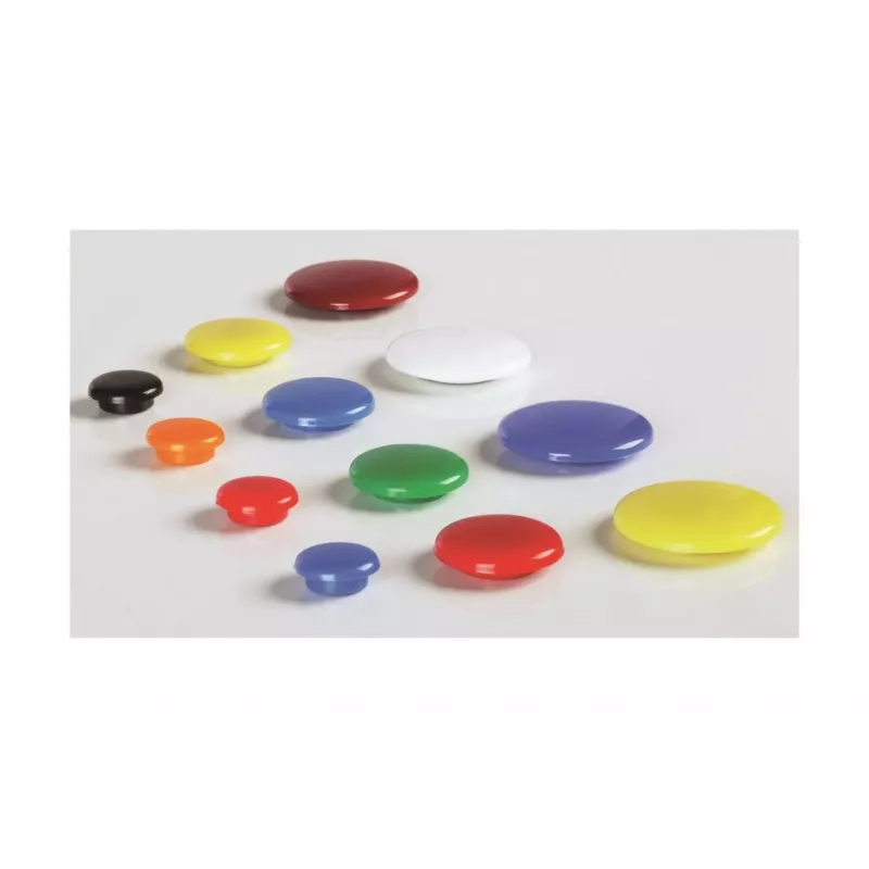 Imanes de señalización Magnetoplan 20 mm, 10 uds., colores surtidos (rojo, azul, amarillo, verde, blanco) 16662