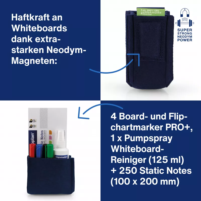 Portalápices magnético MAGNETOPLAN HOLTZ magnetoplan magnetoTray big 1227714 azul