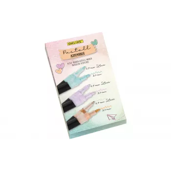 Set de rotuladores acrílicos para rotulación ONLINE tonos pastel, 6 colores pastel surtidos, puntas de 0,7 mm + 3,0 mm 18519